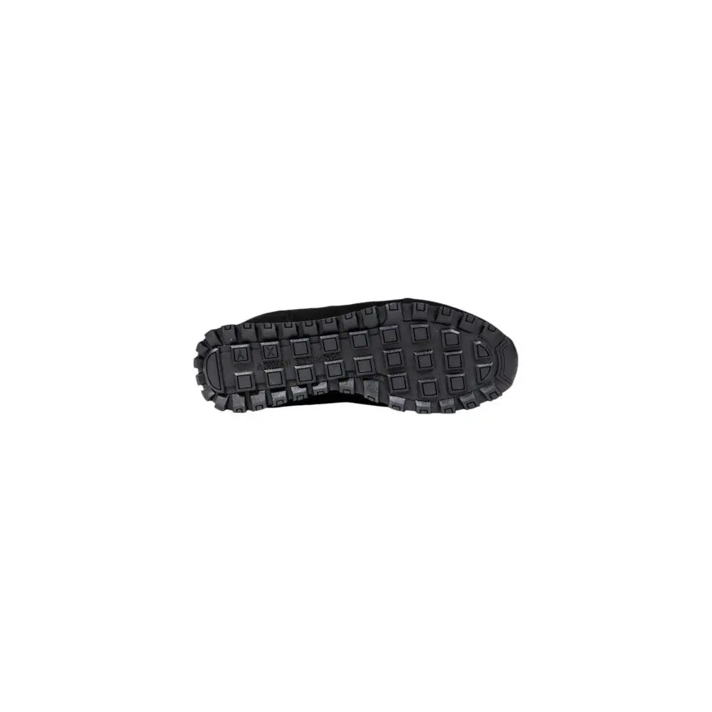 Semelle extérieure noire en caoutchouc avec motif quadrillé pour sneakers de sport bicolores en polyester Armani Exchange