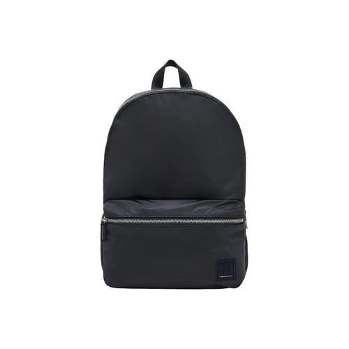 Sac à dos noir en polyamide armani exchange avec poche avant zippée et patch de marque discret