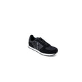 Sneakers athlétiques armani exchange noires en polyester avec dessus en mesh et suède et semelle en caoutchouc blanc