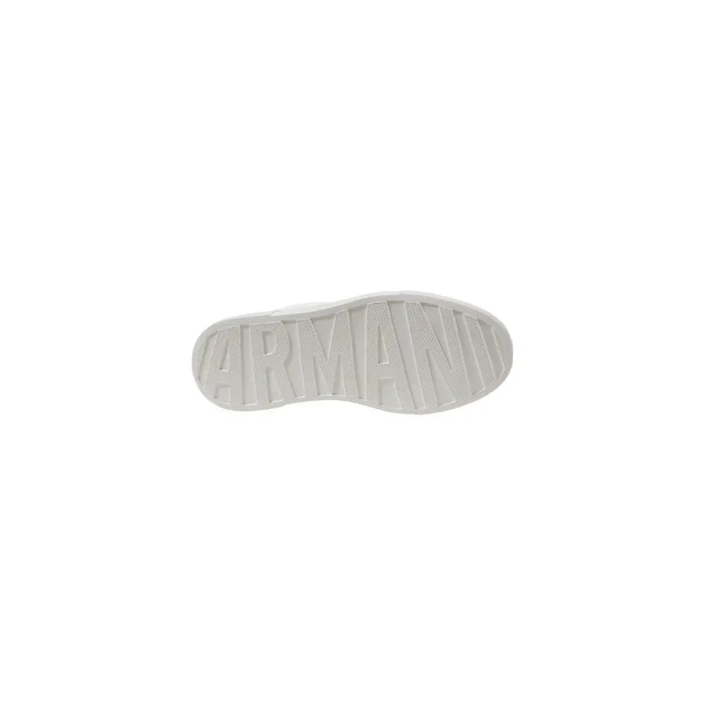 Semelle en caoutchouc blanche avec logo armani embossé des sneakers chunky noires en polyester armani exchange