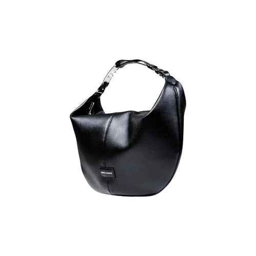 Sac à main armani exchange noir en polyester avec bandoulière tressée en cuir noir et ferrures argentées