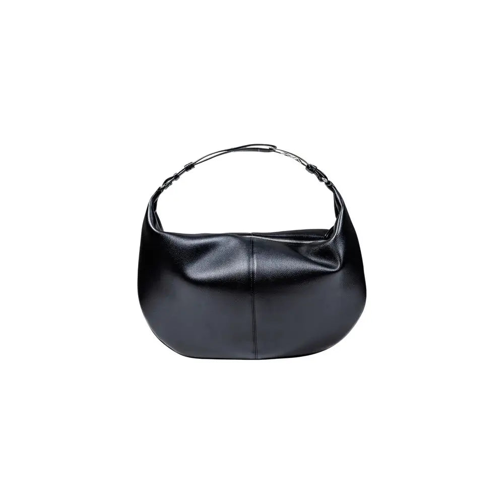 Sac hobo noir en cuir armani exchange avec design incurvé et anse unique en polyester