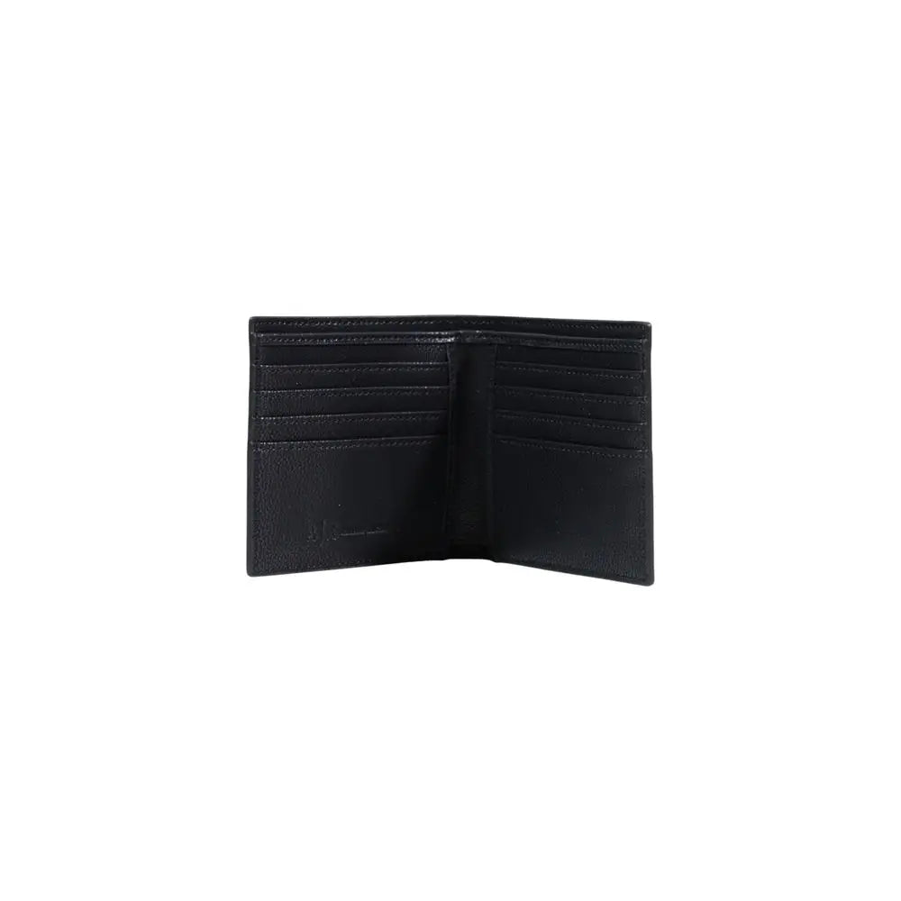 Portefeuille armani exchange noir en polyester avec surface texturée et plusieurs emplacements pour cartes
