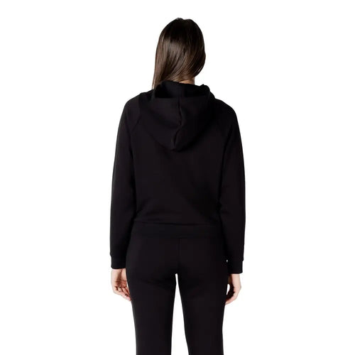 Sweat à capuche noir armanni exchange en viscose avec manches longues et coupe décontractée