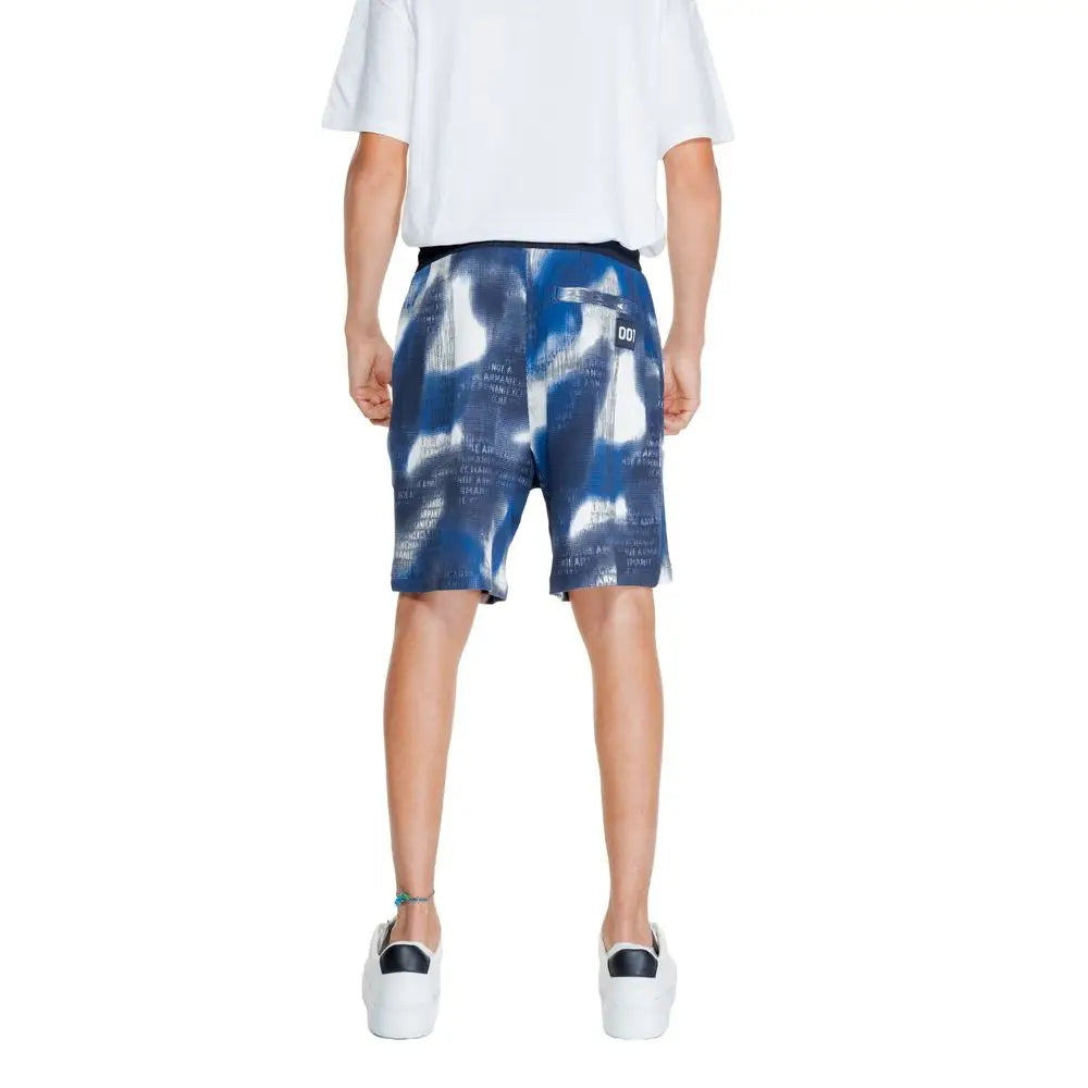 Bermuda shorts en coton bleu et blanc à imprimé abstrait armani exchange pour un look décontracté