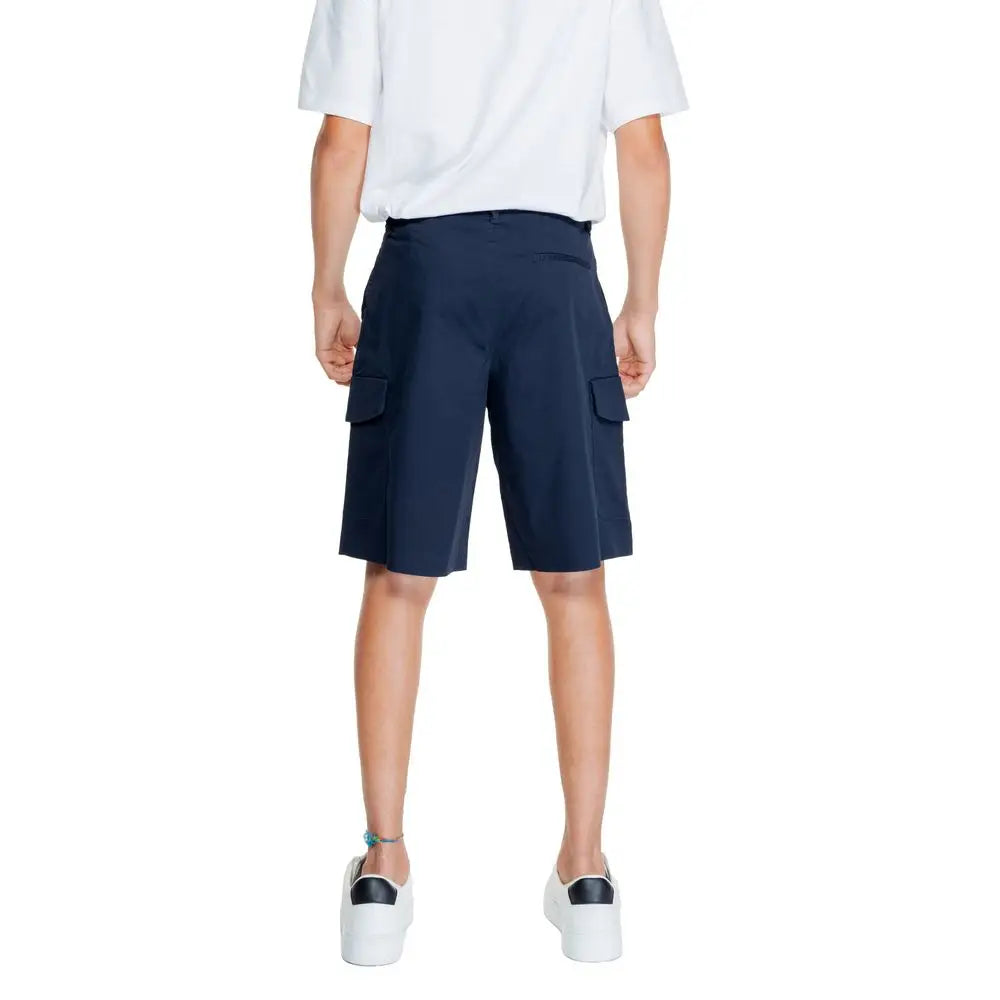 Short bermuda en coton bleu marine armani exchange avec poches latérales et coupe droite