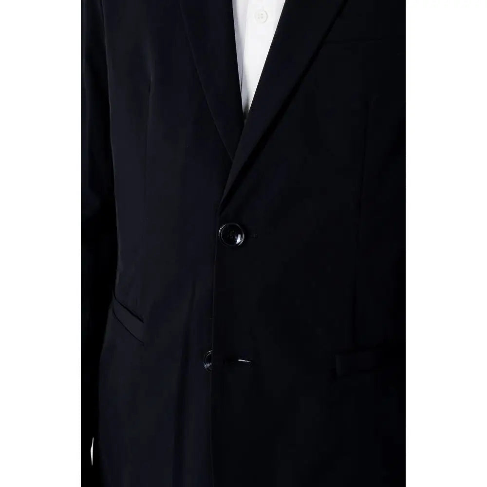 Blazer noir tailored de coton armani exchange avec fermeture simple boutonnage noir assorti