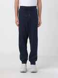 Pantalon de jogging bleu marine armani exchange en coton avec taille à cordon et poignets élastiques pour le sport