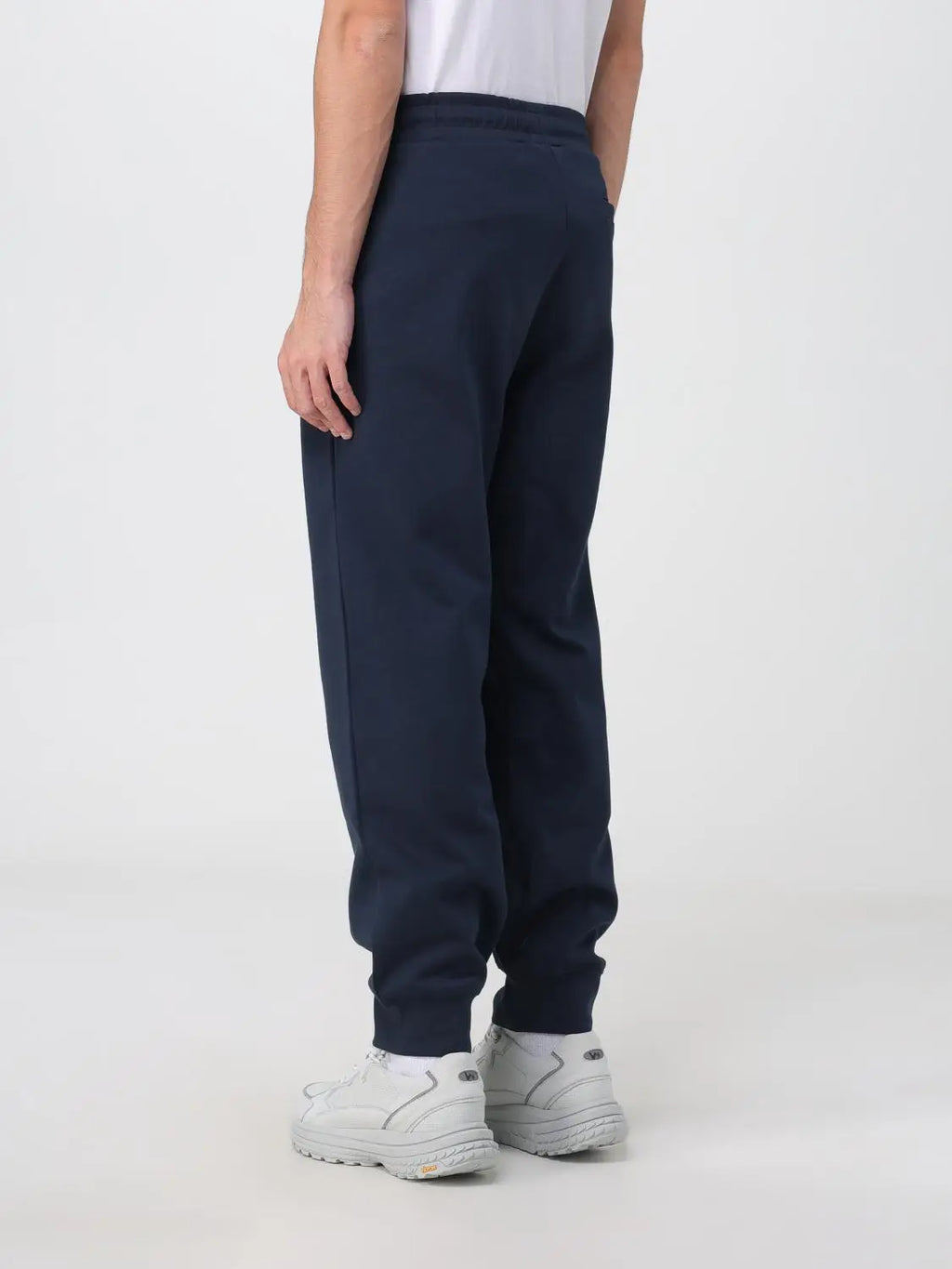 Joggers bleu marine en coton armani exchange avec taille élastique et chevilles côtelées pour workout