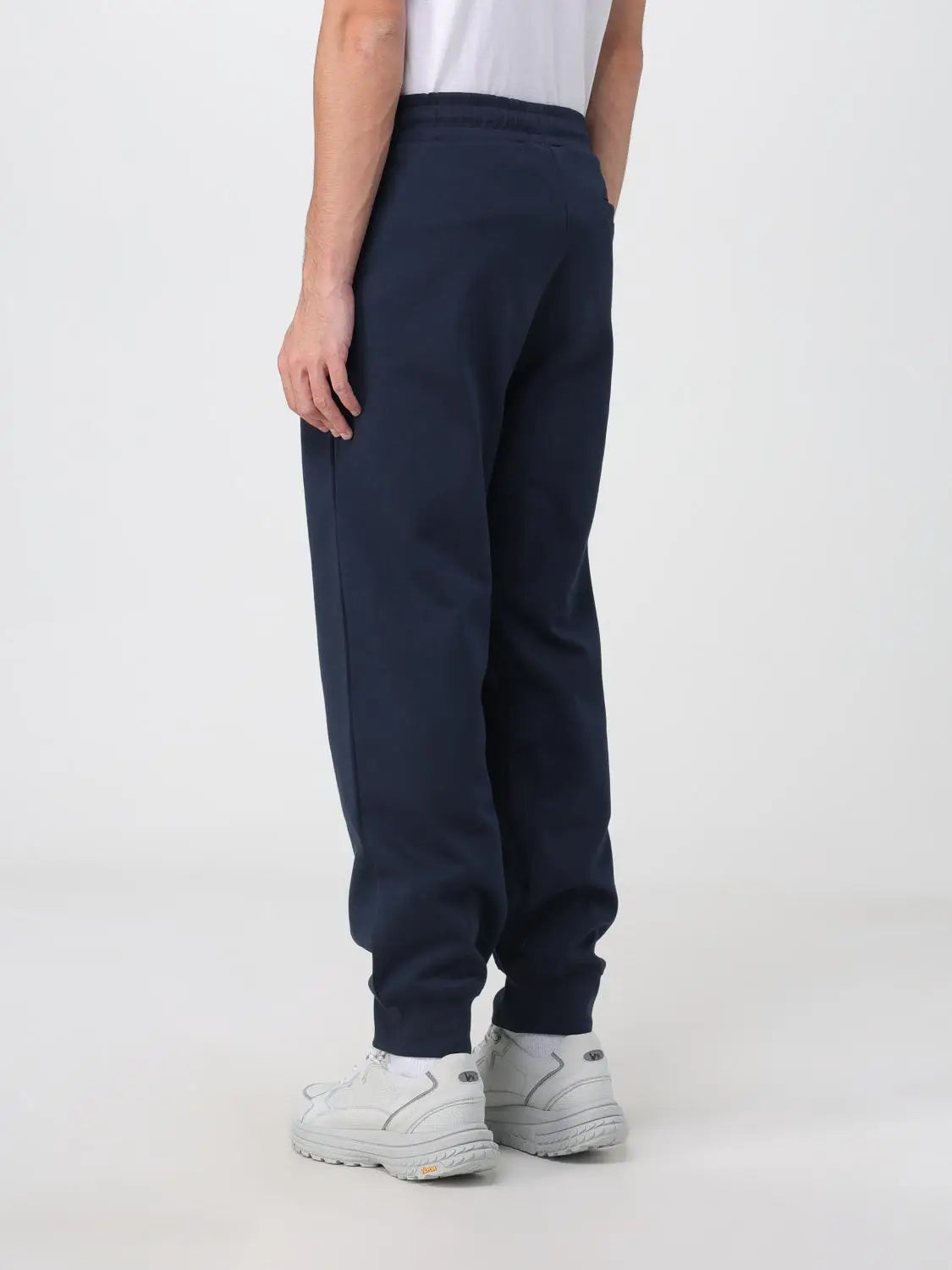 Joggers bleu marine en coton armani exchange avec taille élastique et chevilles côtelées pour workout