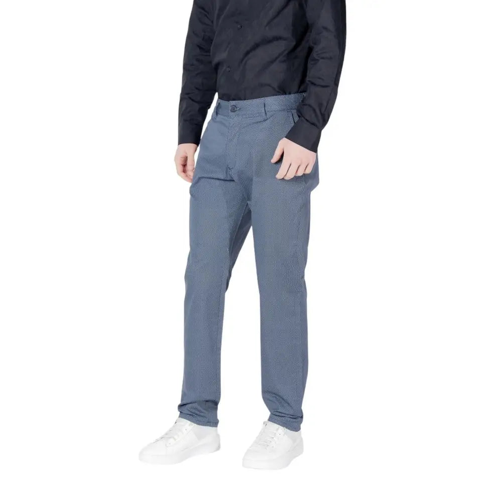 Pantalon skinny bleu en coton armani exchange avec motif subtil et coupe ajustée
