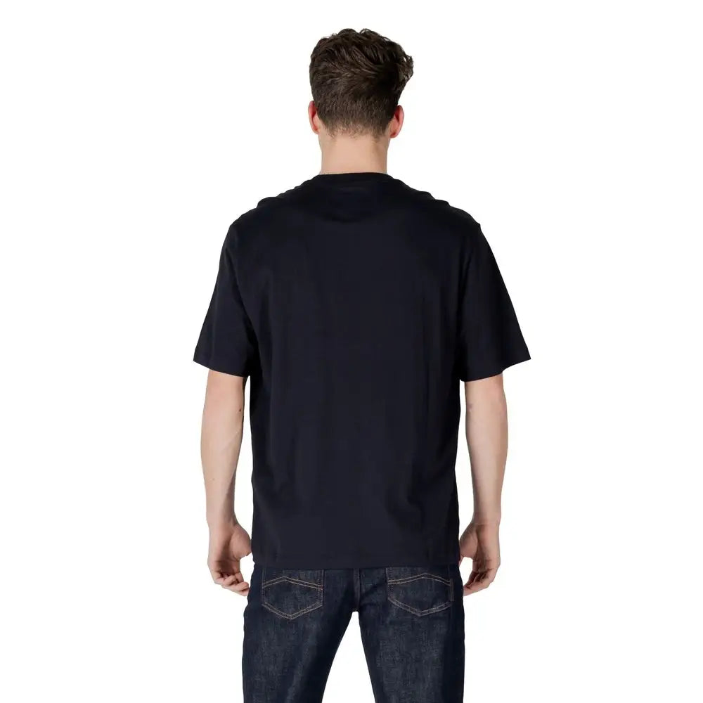 T-shirt noir à manches courtes en coton armani exchange blue sportswear style sportwear