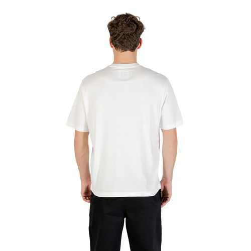 T-shirt en coton crème armani exchange avec col rond simple et manches courtes
