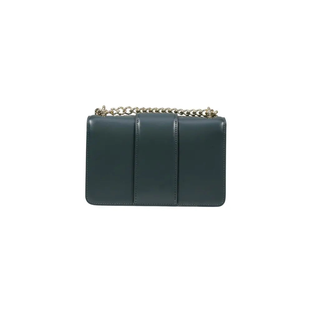 Sac bandoulière armani exchange vert en polyester avec panneau en cuir vert foncé et chaîne dorée