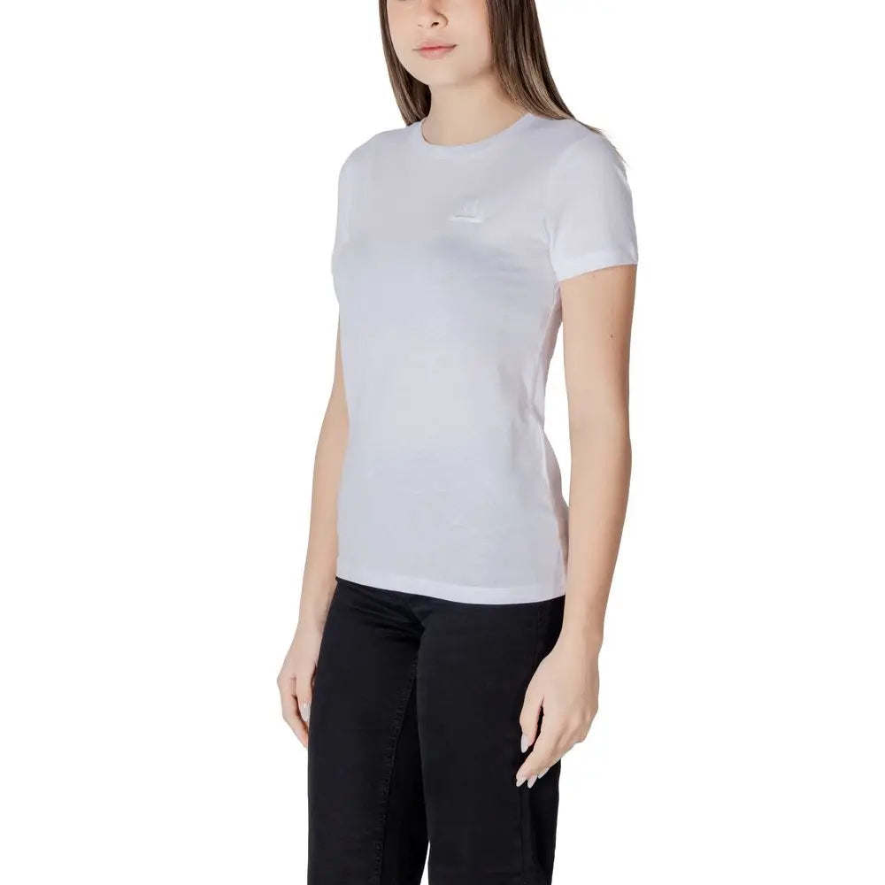 T-shirt blanc manches courtes en coton armani exchange avec logo discret sur la poitrine