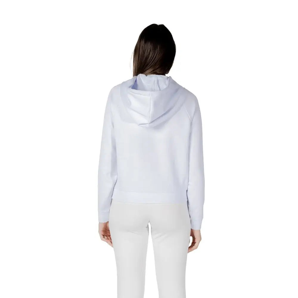 Armani exchange white viscose hoodie en molleton bleu clair avec capuche coupe décontractée et poignets côtelés