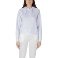 Armani Exchange white viscose hoodie in soft light gray with subtle embroidered logo and matching drawstrings
