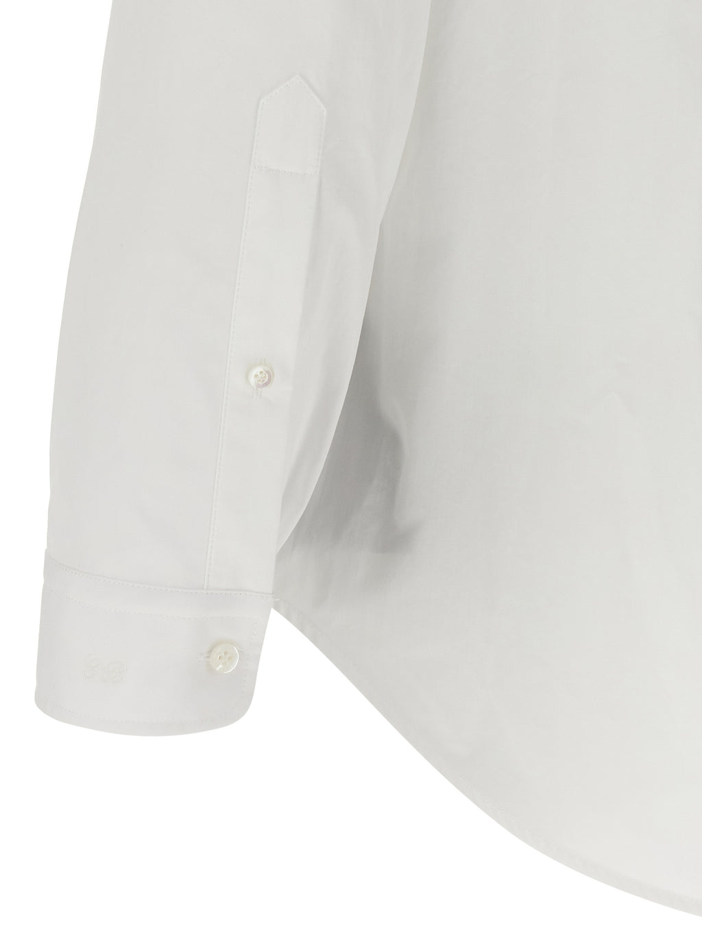 Chemise en coton blanche de Balenciaga, vue de face, avec col classique et manches longues, élégante et sophistiquée.