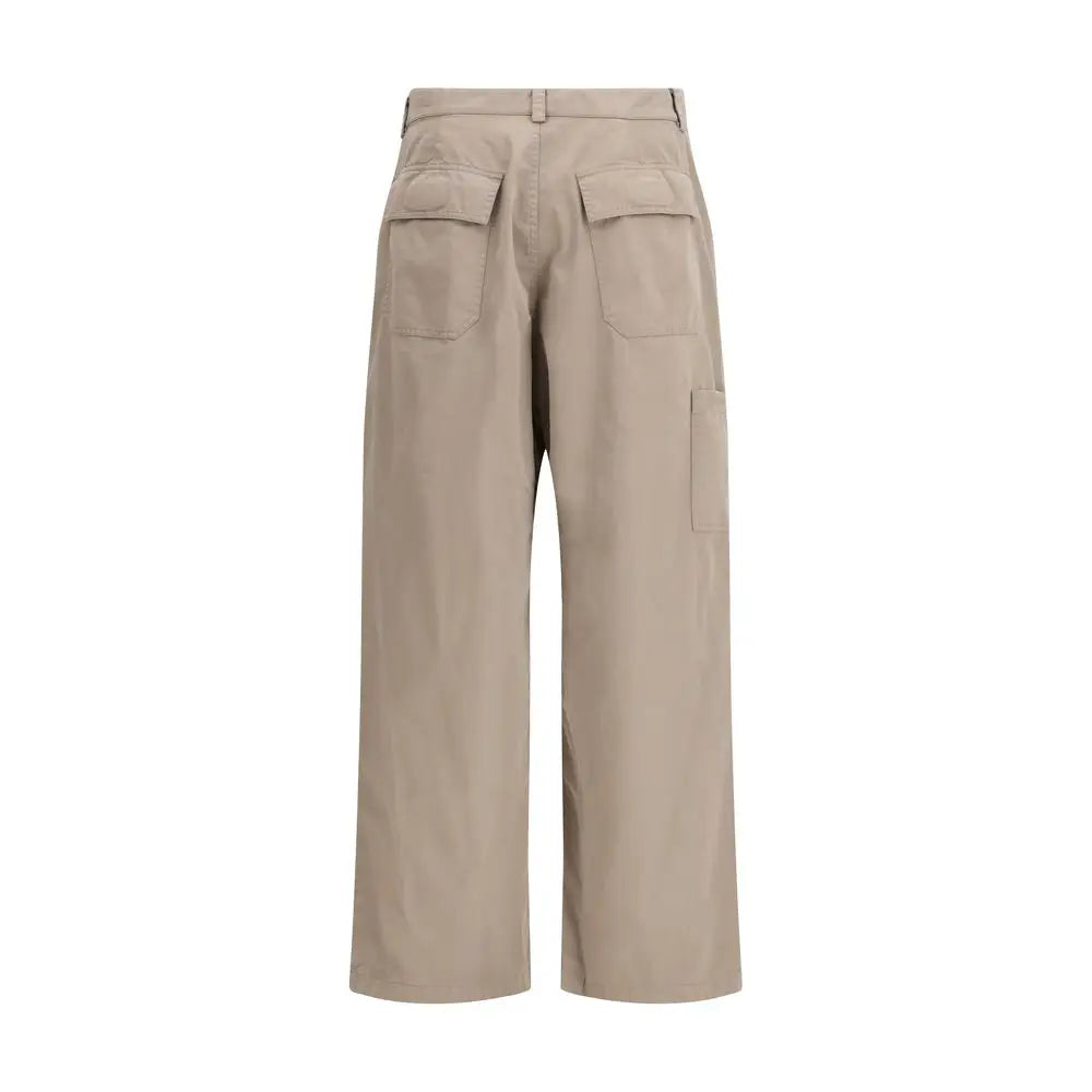 Pantalon cargo beige balenciaga en coton avec coupe ample et multiples poches pour un style décontracté