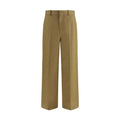 Pantalon chino beige en coton balenciaga avec jambes larges et plis subtils à lavant