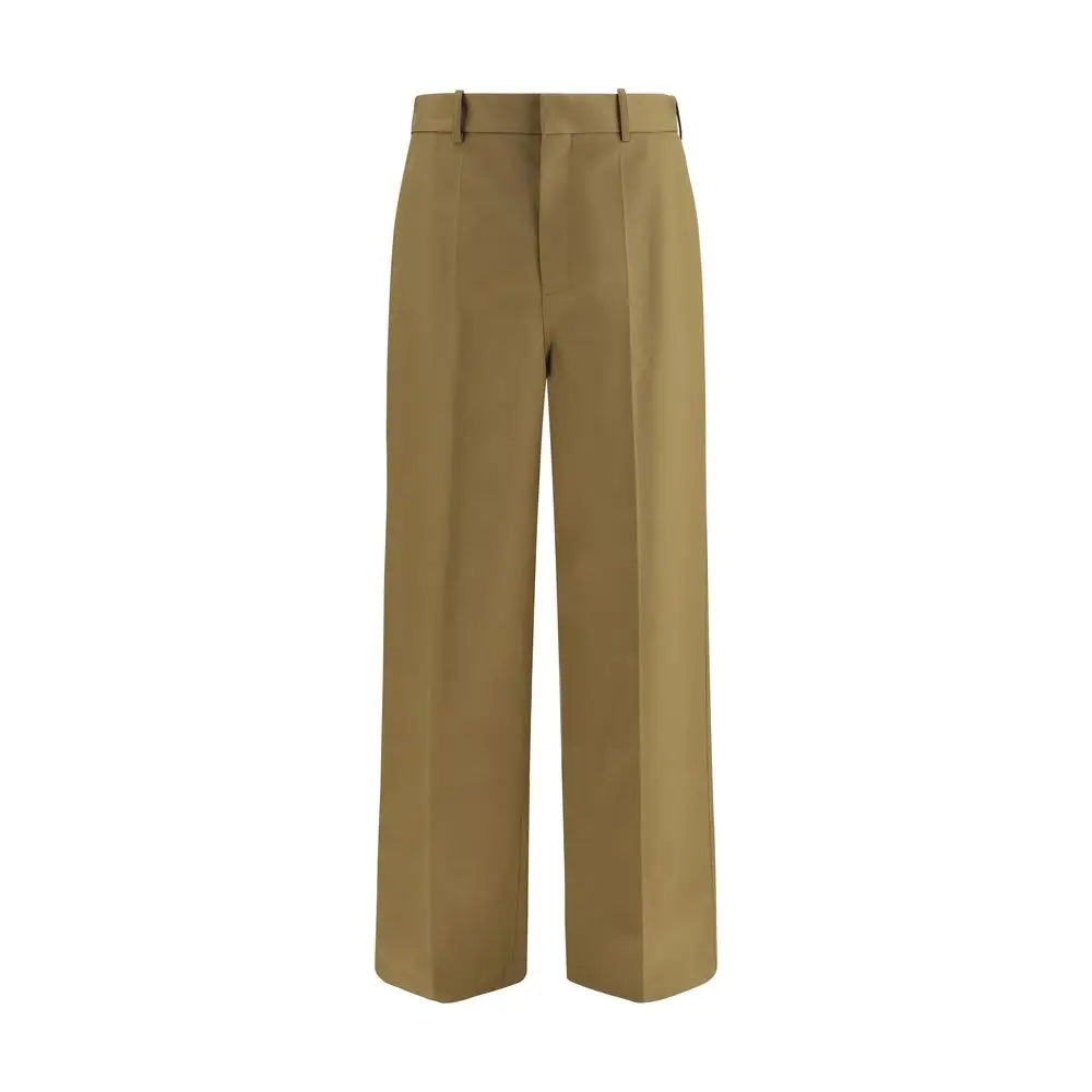 Pantalon chino beige en coton balenciaga avec jambes larges et plis subtils à lavant