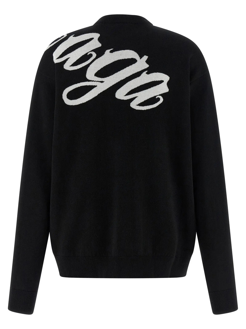 Veste en coton bicolore balenciaga noire avec logo cursif blanc audacieux au dos