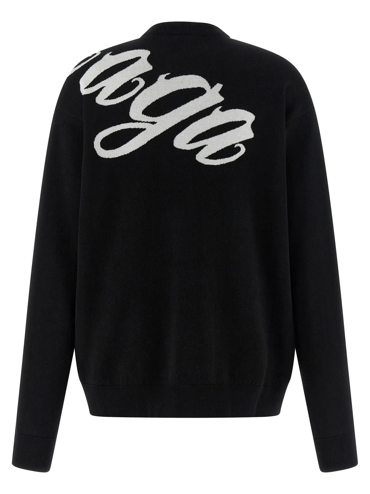 Veste en coton bicolore balenciaga noire avec logo cursif blanc audacieux au dos