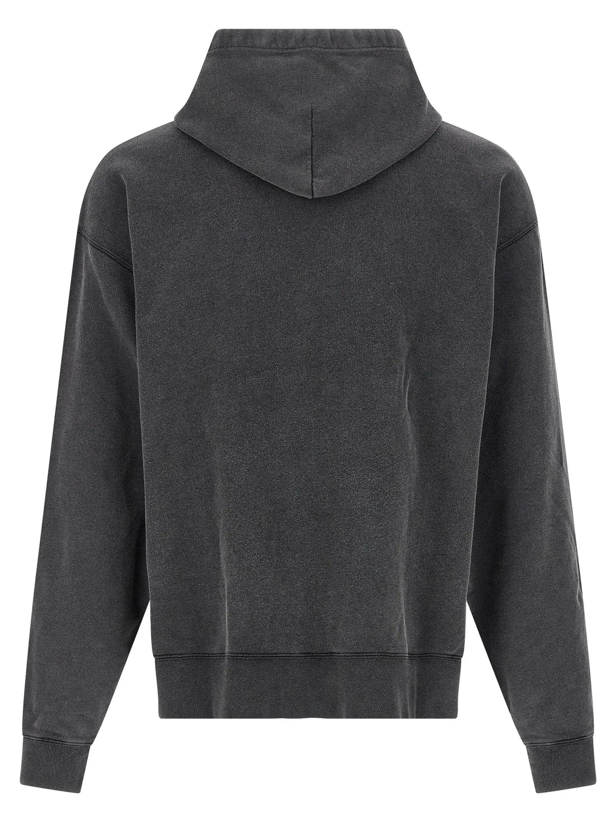 Sweatshirt balenciaga bicolor en coton gris foncé légèrement délavé avec coupe décontractée et poignets côtelés