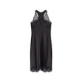 Robe décontractée balenciaga en acetate noire avec nuisette en satin noir et dentelle délicate au col et à l’ourlet