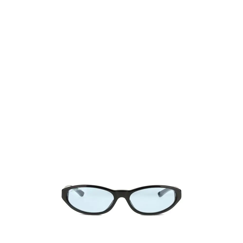 Balenciaga lunettes de soleil noires en acetate avec verres teintés bleu clair