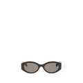 Lunettes de soleil balenciaga noires en acétate avec verres gris foncé ovales au design moderne et épuré
