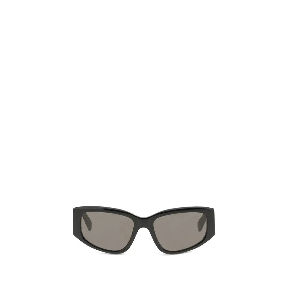 Lunettes de soleil balenciaga noires en acétate avec monture rectangulaire et verres gris foncé