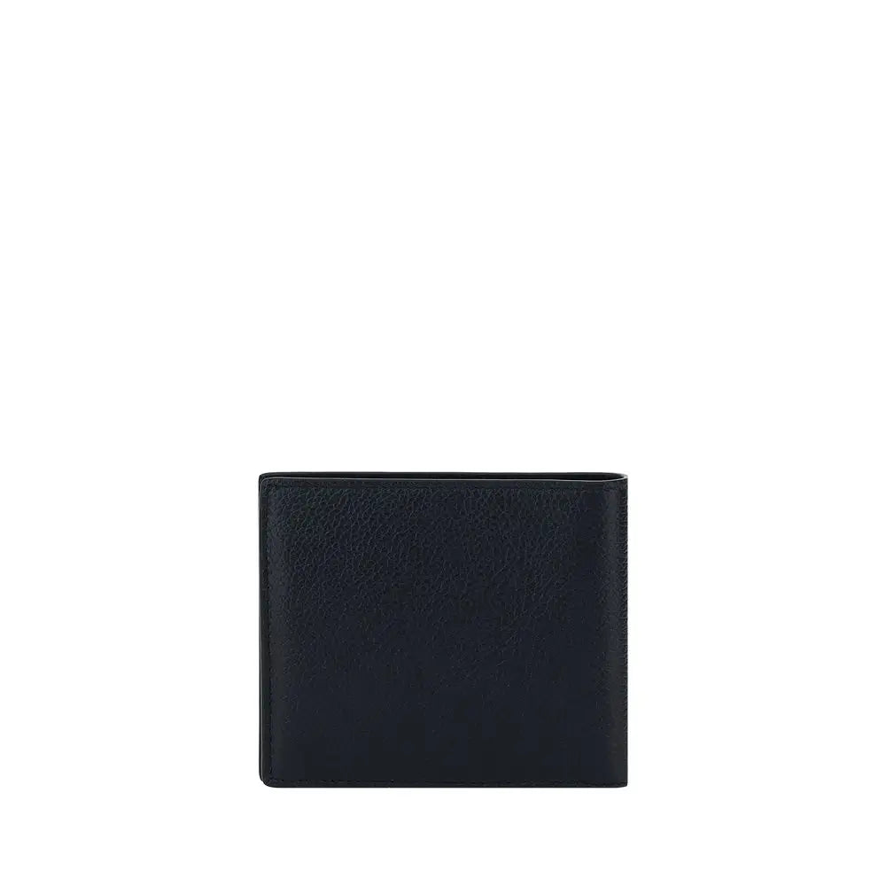 Portefeuille bos taurus balenciaga en cuir de veau noir avec surface lisse et design minimaliste