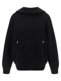 Cardigan en coton noir balenciaga avec capuche en maille, poignets et ourlet côtelés, poches avant zippées