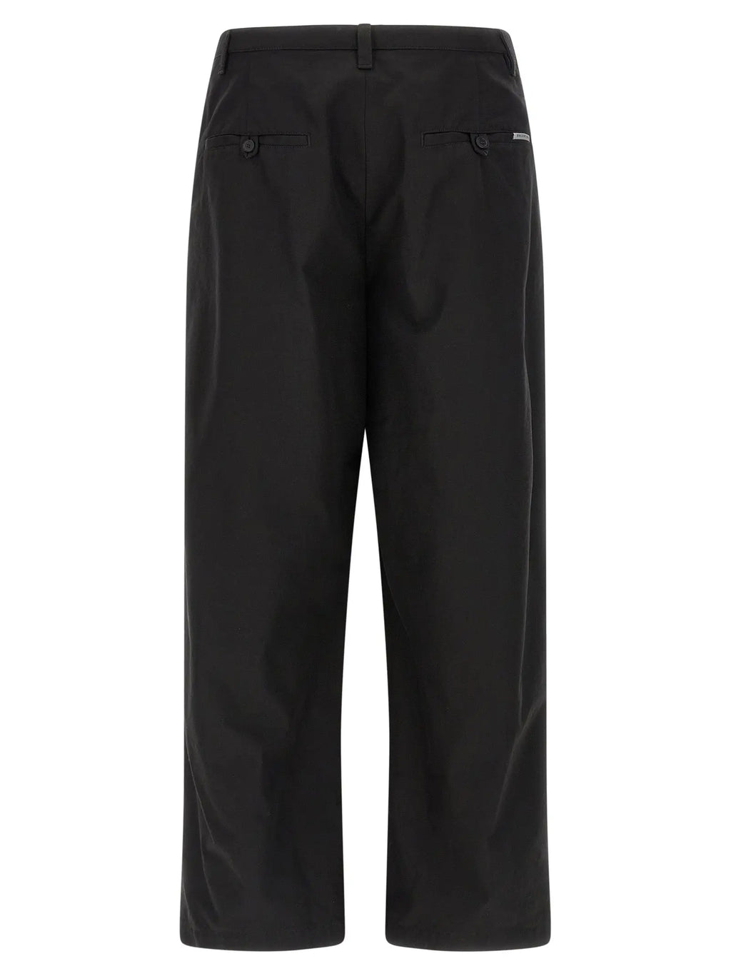 Pantalon chino noir en coton balenciaga vue dos avec jambes larges et poches arrière boutonnées discrètes