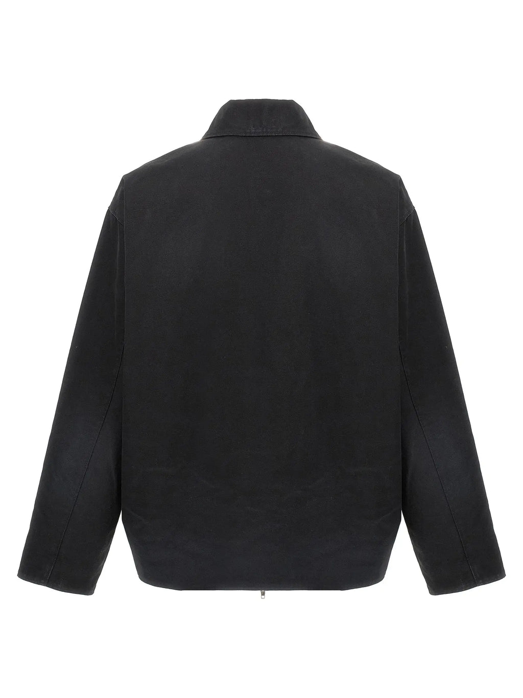 Veste balenciaga noire en coton pleine longueur avec design minimaliste et coutures discrètes