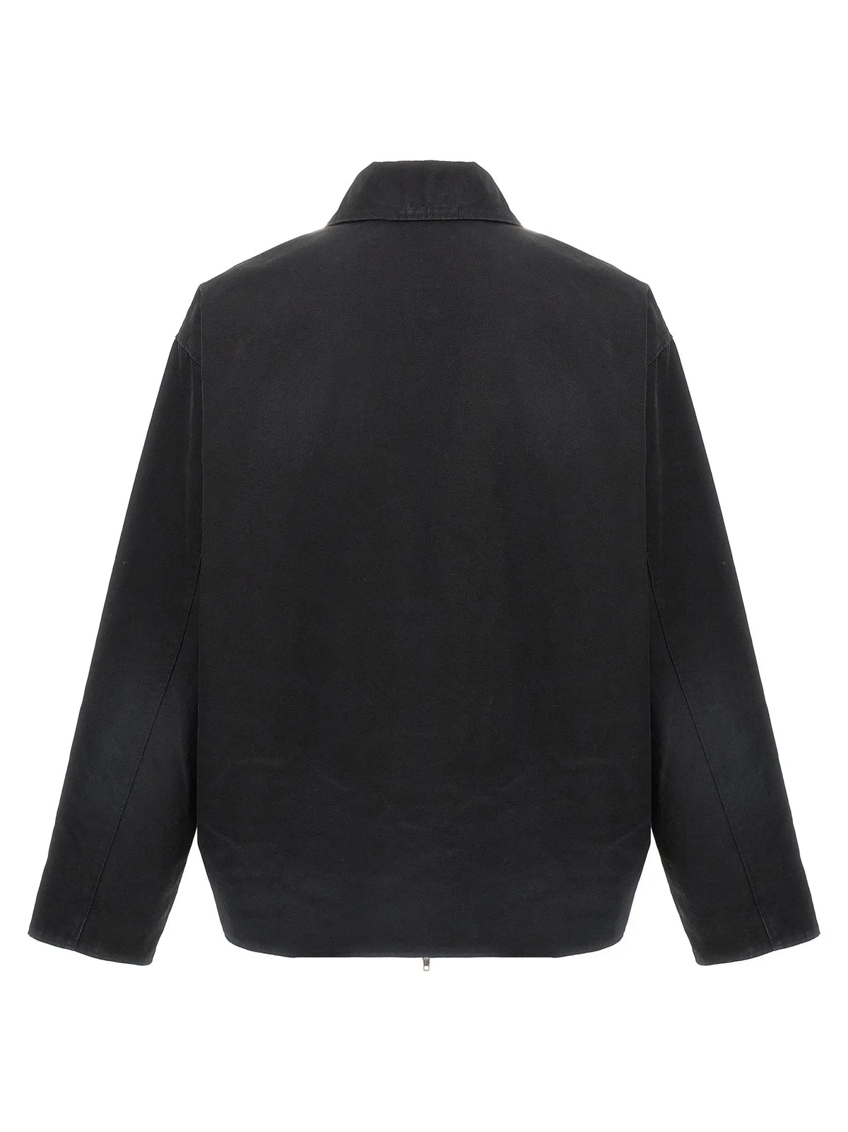 Veste balenciaga noire en coton pleine longueur avec design minimaliste et coutures discrètes