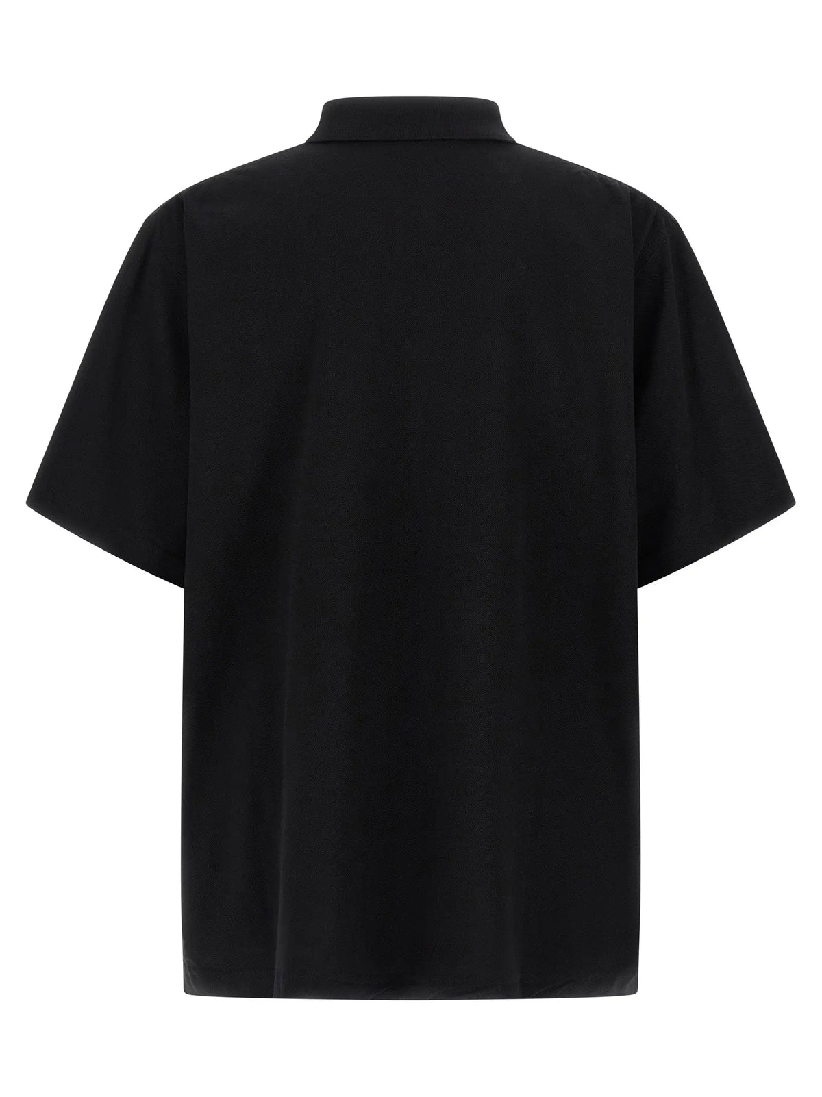Balenciaga polo en coton noir à manches courtes avec col minimaliste pour un style épuré