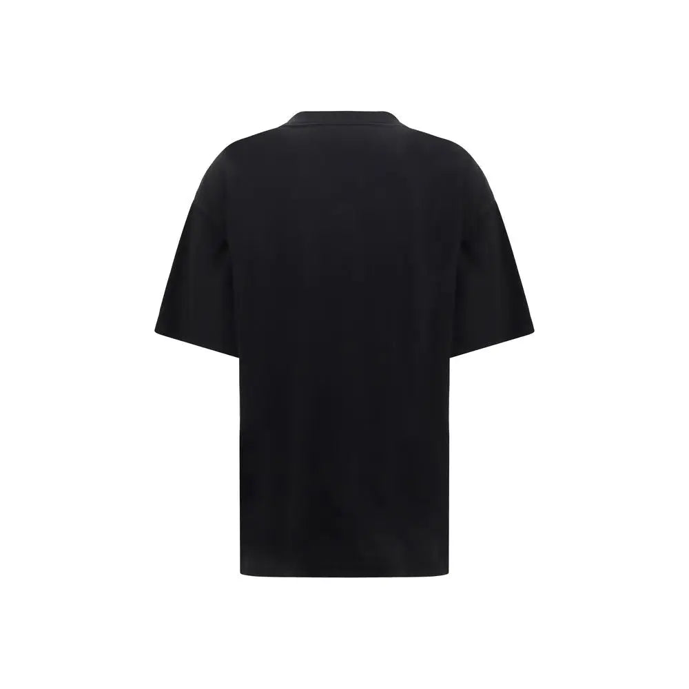 T-shirt balenciaga noir en coton avec col rond simple et manches courtes