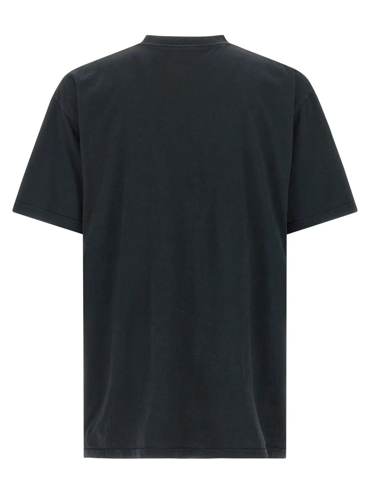 T-shirt noir balenciaga en coton à manches courtes col rond pour un style décontracté