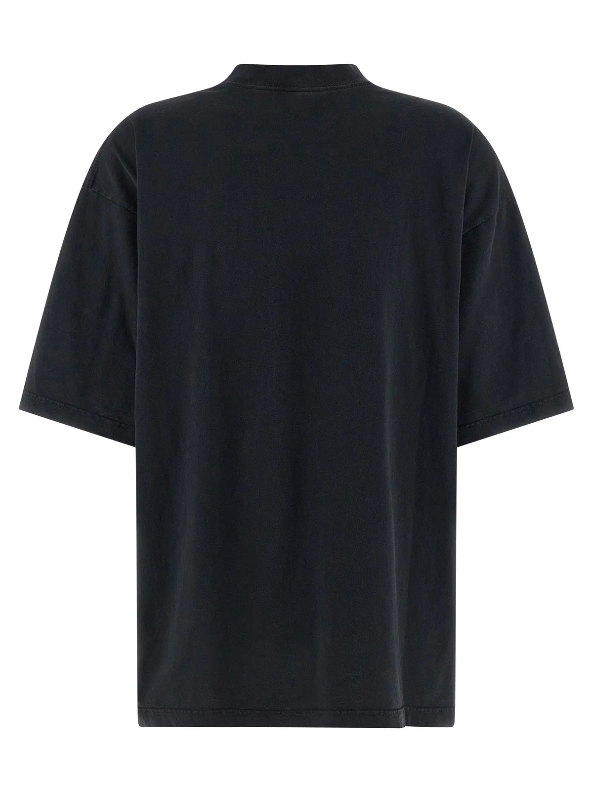 T-shirt balenciaga noir en coton oversize manches courtes col rond pour un style décontracté