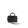 Sac balenciaga black lamb ovis aries en cuir noir embossé crocodile avec design structuré et métal signature