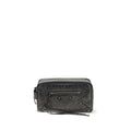 Sac bandoulière balenciaga noir en cuir texturé avec fermeture éclair avant et garnitures métalliques