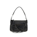 Sac bandoulière balenciaga noir en cuir embossé crocodile avec forme rectangulaire structurée et détails métalliques