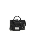 Sac bandoulière balenciaga black lamb ovis aries en cuir texturé noir avec ferrures argentées
