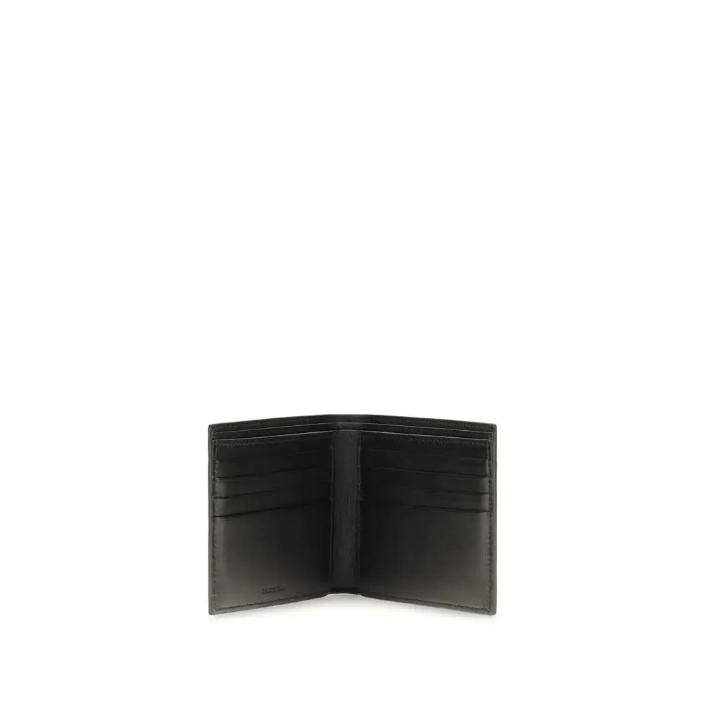 Portefeuille balenciaga noir en cuir dagneau avec design minimaliste et plusieurs emplacements pour cartes