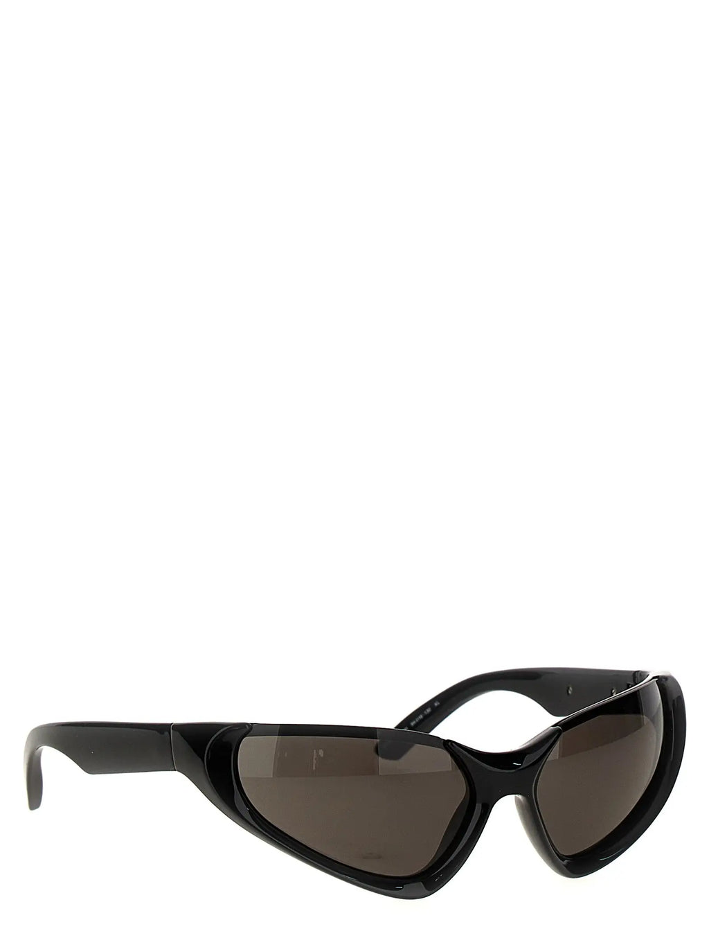 Balenciaga lunettes de soleil noires en nylon avec verres dégradés marron foncé et design angulaire élégant