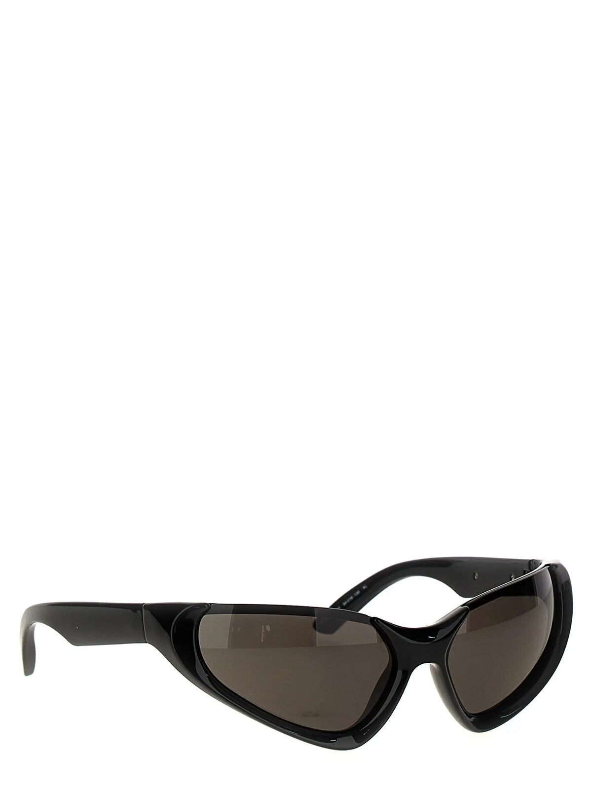 Balenciaga lunettes de soleil noires en nylon avec verres dégradés marron foncé et design angulaire élégant