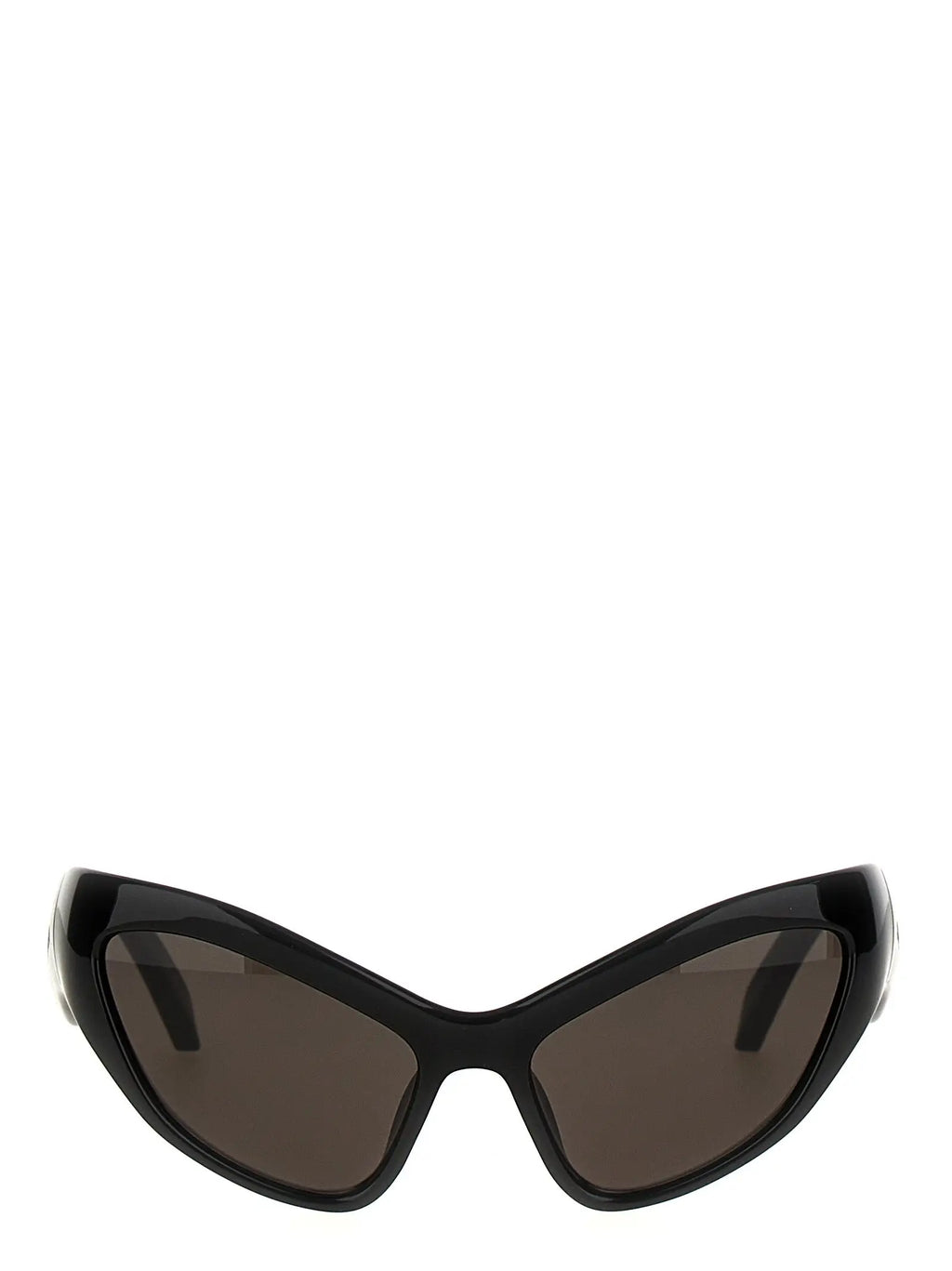 Balenciaga lunettes de soleil en nylon noir avec verres marron foncé et finition brillante cat-eye