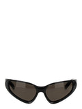 Lunettes de soleil balenciaga en nylon noir avec monture cat-eye et verres gris foncé